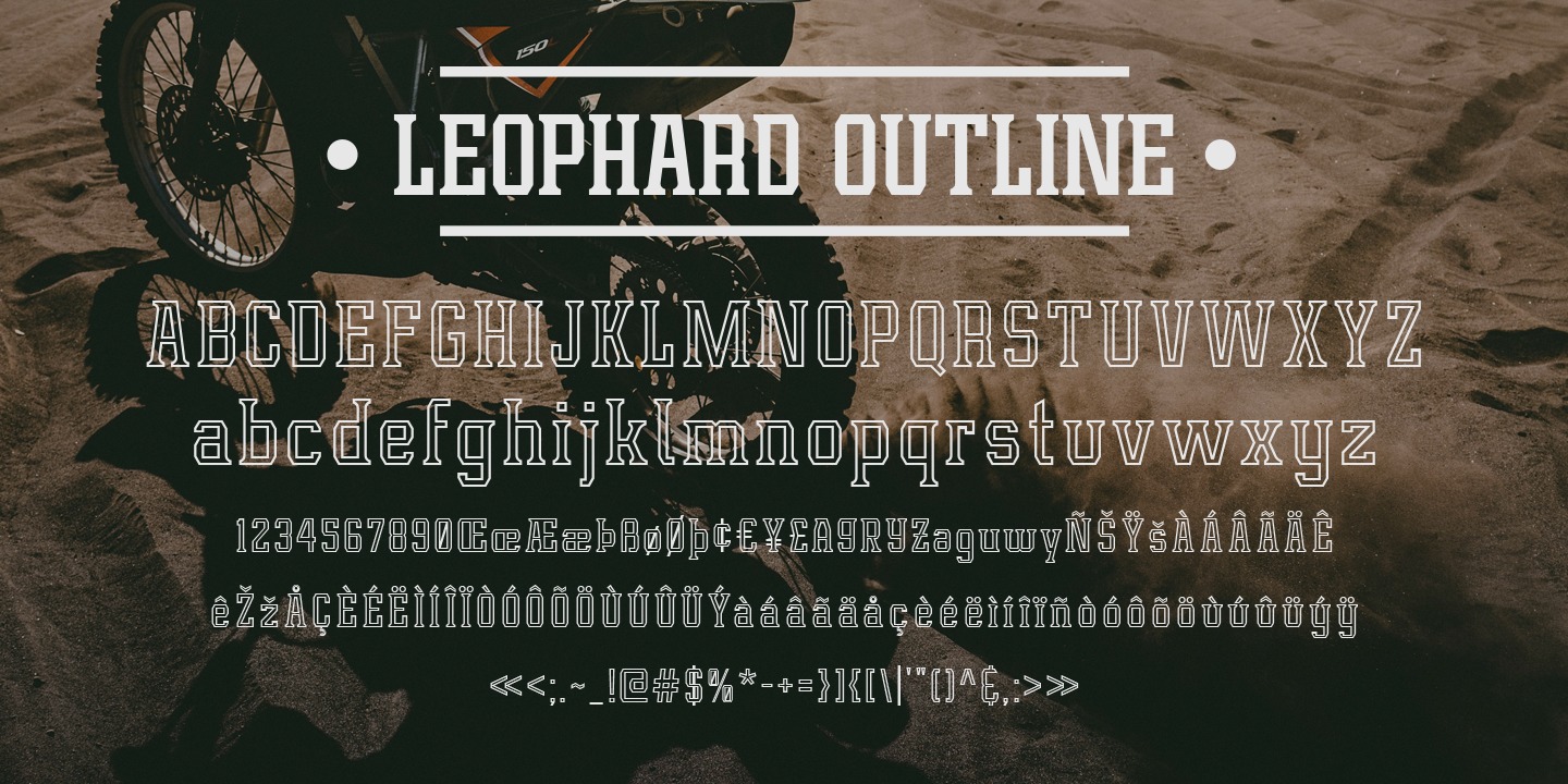 Przykład czcionki Leophard Outline